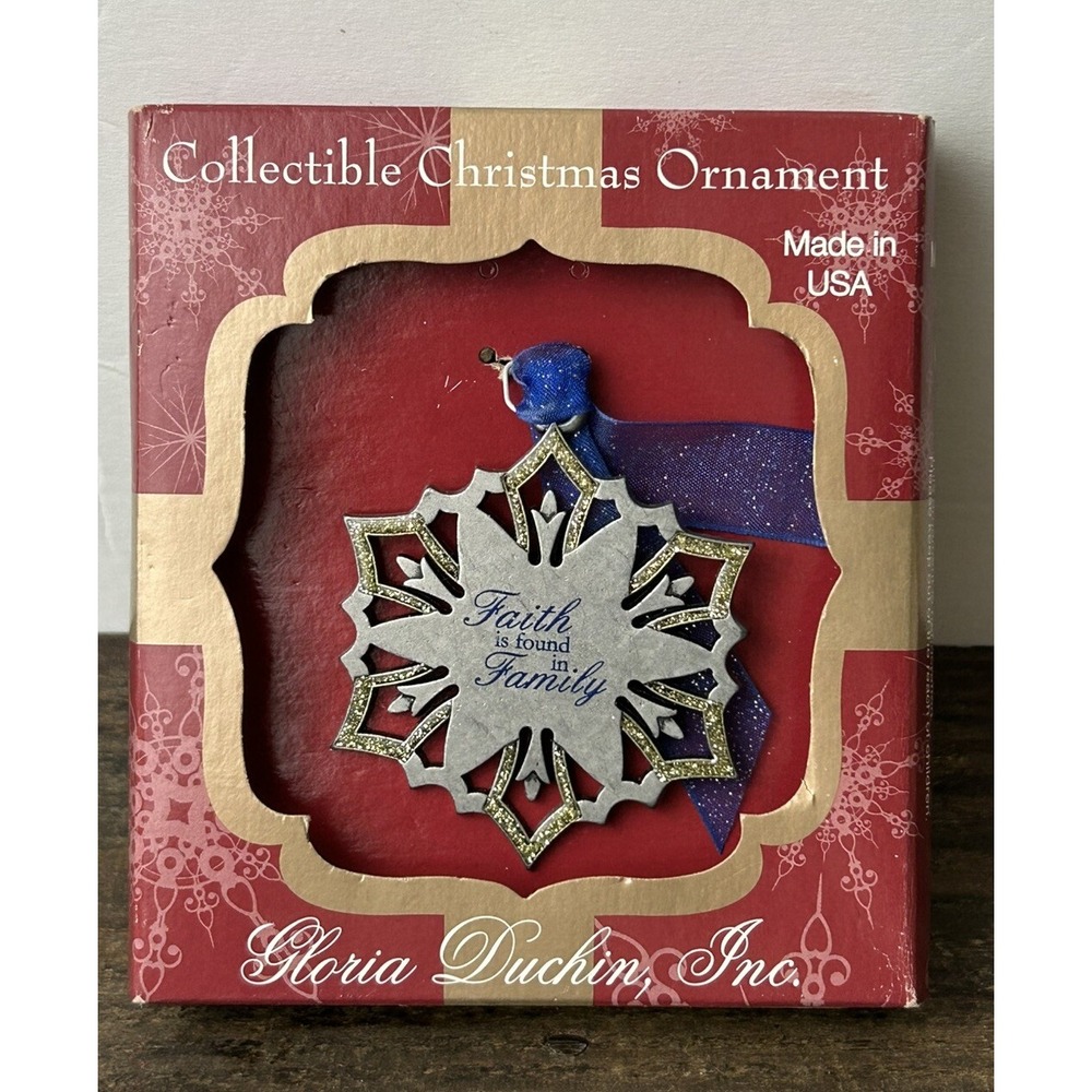 Christmas Ornament Pewter Snowflake Faith Found Family Gloria Duchin K-Mart USA